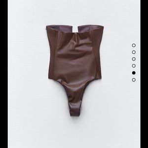Zara Faux Leather Bodysuit